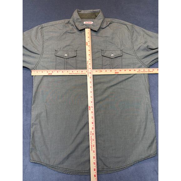 Michael Brandon Long Sleeve Button Down Shirt Green/White Small Plaid Mens XL - Picture 6 of 10